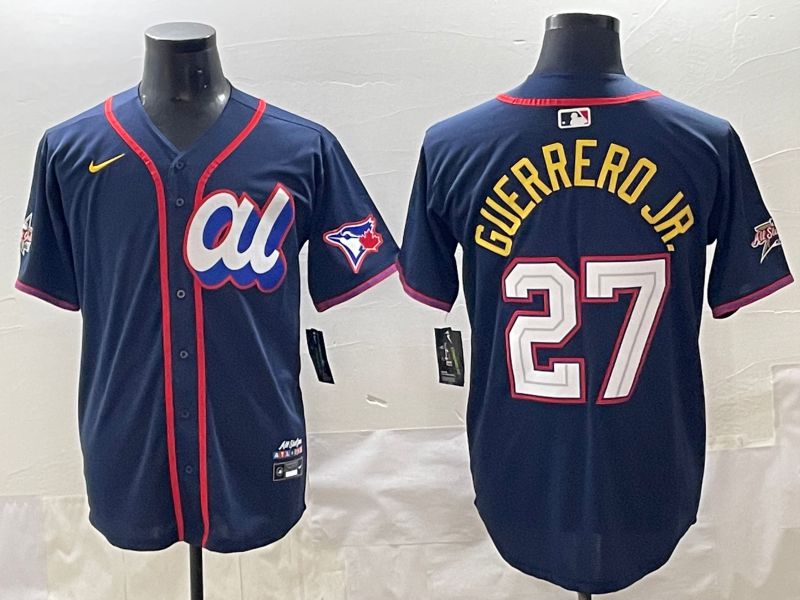 Men 2025 Toronto Blue Jays #27 Guerrero jr Blue All star Blank Blue Nike MLB Jersey style 1->toronto blue jays->MLB Jersey